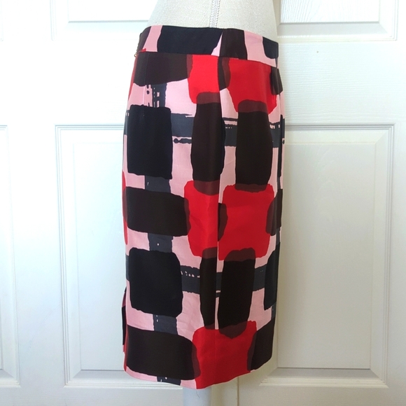 Kate Spade Jordan Checkered Silk Pencil Skirt - Picture 3 of 5